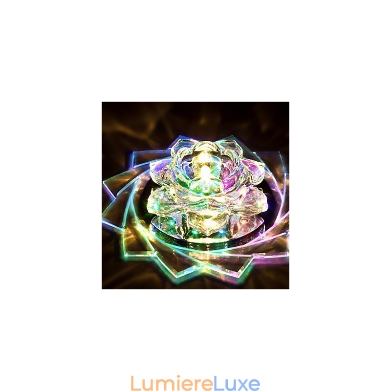 Mini plafonnier en cristal 20 x 8,5 cm, 3 W, lampe créative, tube lumineux coloré, carré, dôme