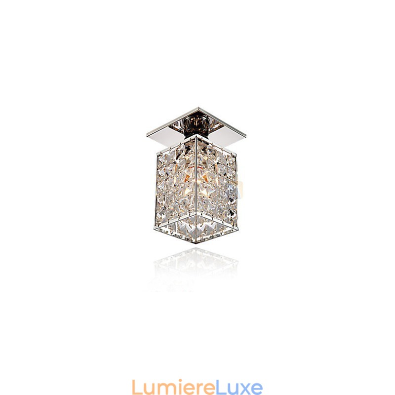 Plafonnier en métal électroplaqué cristal contemporain moderne