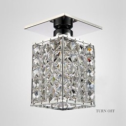 Plafonnier en métal électroplaqué cristal contemporain moderne