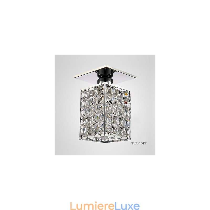 Plafonnier en métal électroplaqué cristal contemporain moderne
