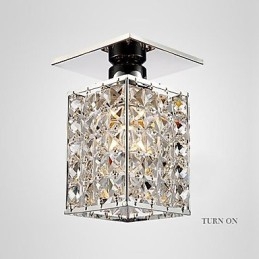 Plafonnier en métal électroplaqué cristal contemporain moderne