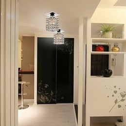 Plafonnier en métal électroplaqué cristal contemporain moderne