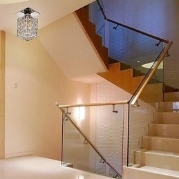 Plafonnier en métal électroplaqué cristal contemporain moderne