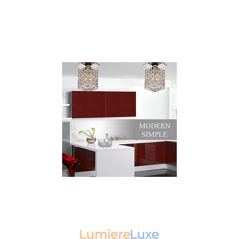 Plafonnier en métal électroplaqué cristal contemporain moderne