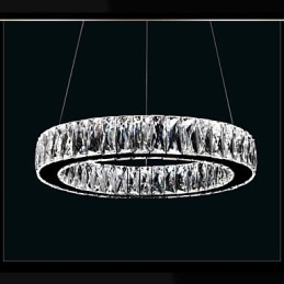 Lustre en cristal K9 à anneaux simples, luminaires de plafond d'intérieur modernes de grande taille
