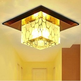 Mini plafonnier en cristal 3 W, lampe créative, tube lumineux coloré, carré, dôme