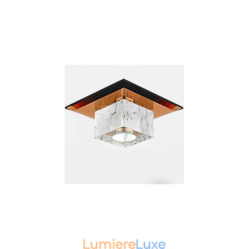 Mini plafonnier en cristal 3 W, lampe créative, tube lumineux coloré, carré, dôme