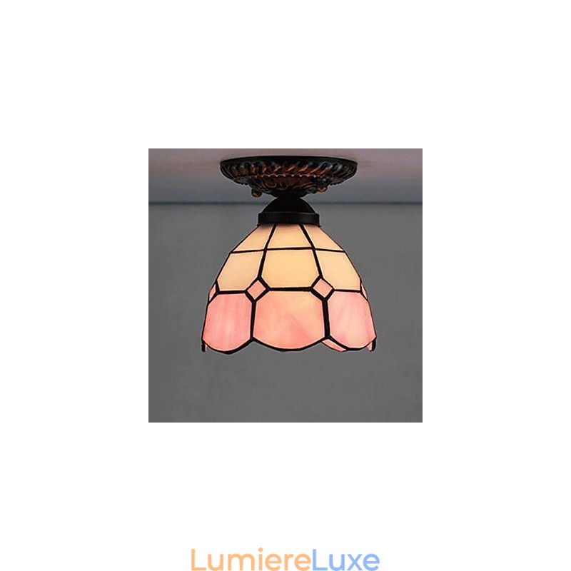 Lampe dôme absorbante en verre teinté, style européen rural créatif, 17 pièces