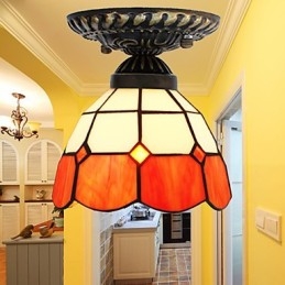 Lampe dôme absorbante en verre teinté, style européen rural créatif, 17 pièces