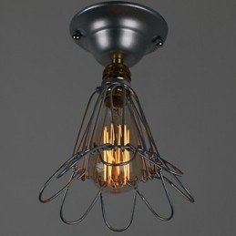 Mini lampe de style campagnard, 1 lumière, finition peinture argentée