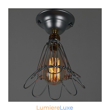 Mini lampe de style campagnard, 1 lumière, finition peinture argentée Mini lampe de style campagnard, 1 lumière, finition peinture argentée