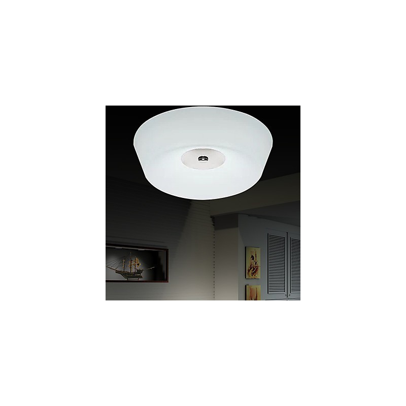 Plafonnier moderne contemporain en métal chromé de 77 W