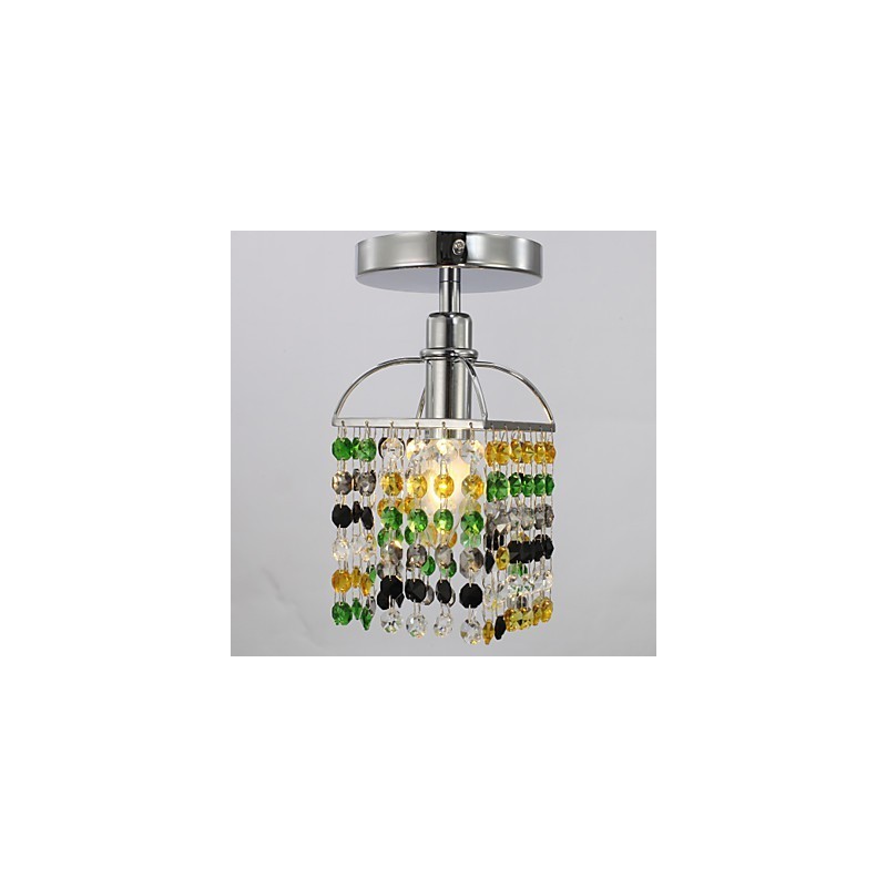 Plafonnier en métal électroplaqué cristal contemporain moderne