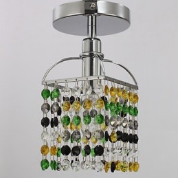 Plafonnier en métal électroplaqué cristal contemporain moderne