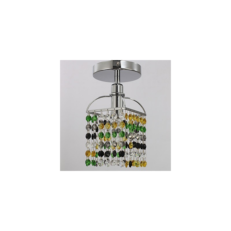 Plafonnier en métal électroplaqué cristal contemporain moderne