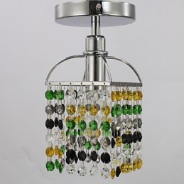 Plafonnier en métal électroplaqué cristal contemporain moderne