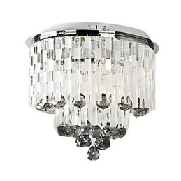 Plafonnier semi-encastré en cristal avec 8 lumières