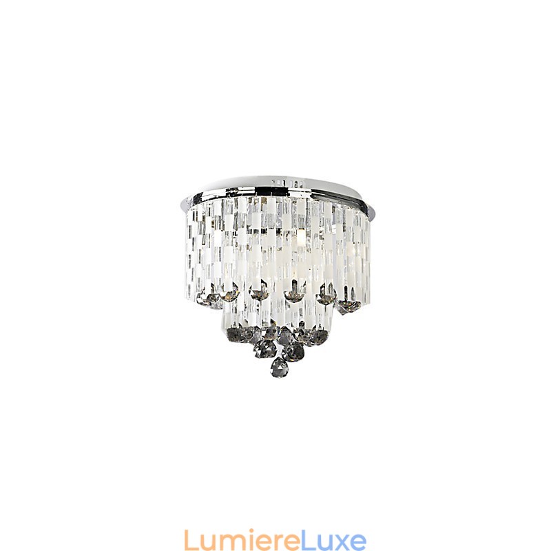 Plafonnier semi-encastré en cristal avec 8 lumières
