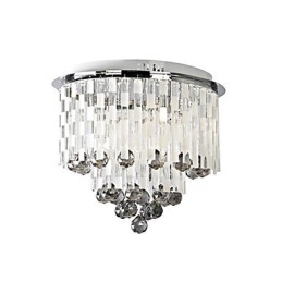 Plafonnier semi-encastré en cristal avec 8 lumières