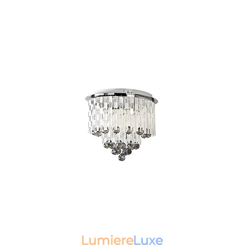 Plafonnier semi-encastré en cristal avec 8 lumières