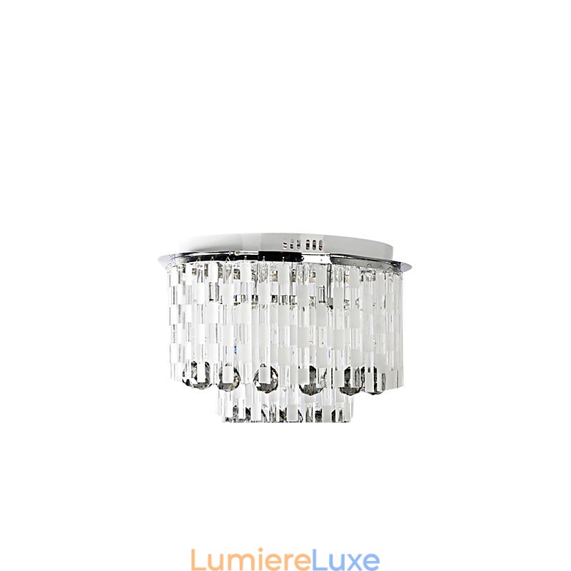 Plafonnier semi-encastré en cristal avec 8 lumières