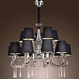 Lustre en métal chromé moderne, contemporain, traditionnel, classique, rustique, style lodge, vintage, style country island