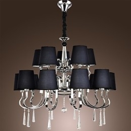 Lustre en métal chromé moderne, contemporain, traditionnel, classique, rustique, style lodge, vintage, style country island