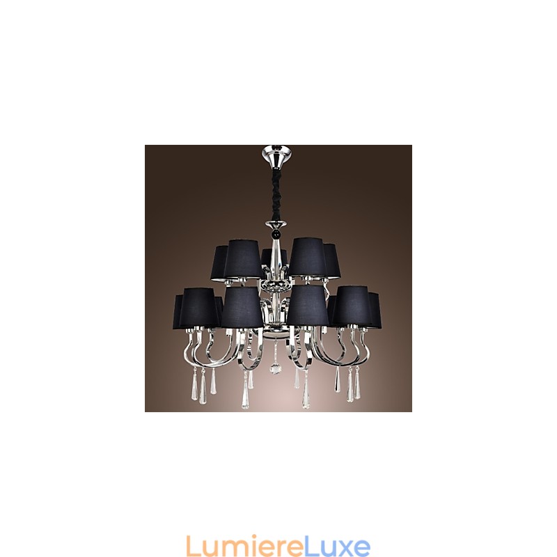 Lustre en métal chromé moderne, contemporain, traditionnel, classique, rustique, style lodge, vintage, style country island
