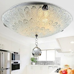 Plafonnier moderne contemporain en cristal nickel