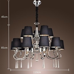 Lustre en métal chromé moderne, contemporain, traditionnel, classique, rustique, style lodge, vintage, style country island