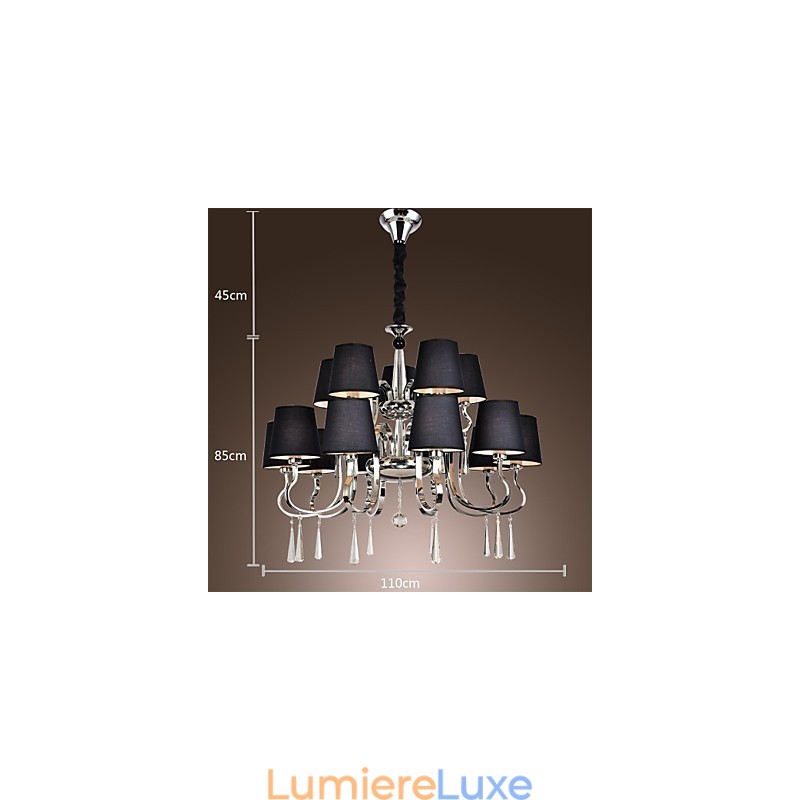 Lustre en métal chromé moderne, contemporain, traditionnel, classique, rustique, style lodge, vintage, style country island