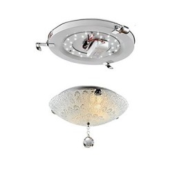 Plafonnier moderne contemporain en cristal nickel