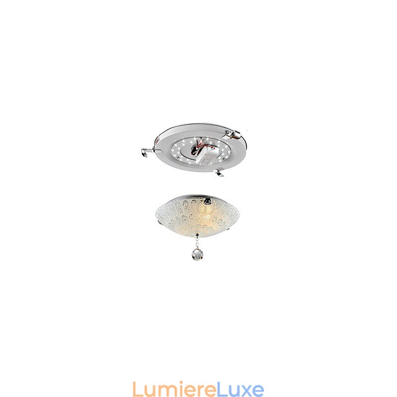 Plafonnier moderne contemporain en cristal nickel