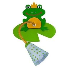 Applique murale contemporaine en bois pour enfant avec 1 lumière au design grenouille