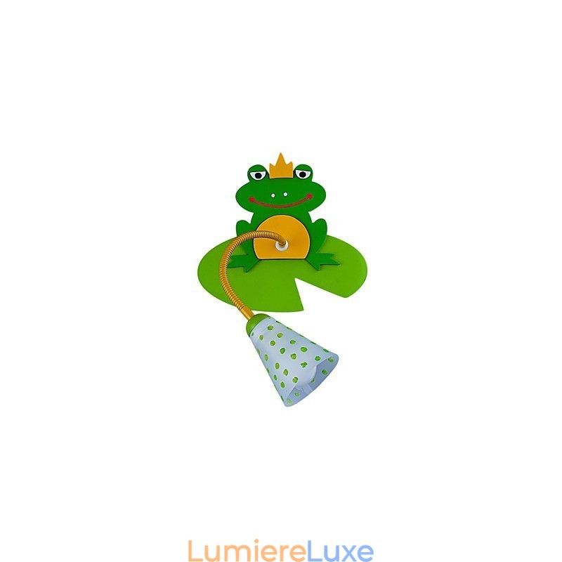 Applique murale contemporaine en bois pour enfant avec 1 lumière au design grenouille