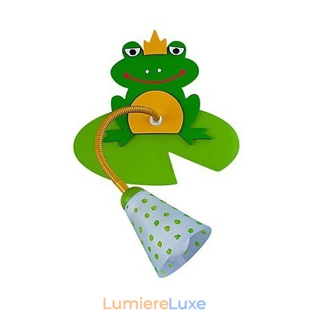Applique murale contemporaine en bois pour enfant avec 1 lumière au design grenouille Applique murale contemporaine en bois pour enfant avec 1 lumière au design grenouille