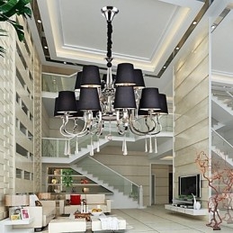 Lustre en métal chromé moderne, contemporain, traditionnel, classique, rustique, style lodge, vintage, style country island