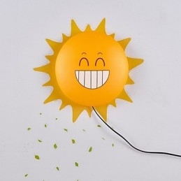 Papier peint Appliques murales Fleur Visage DIY Ambiance amusante Veilleuse Enfants Lampe de chevet Décoration Soleil