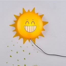 Papier peint Appliques murales Fleur Visage DIY Ambiance amusante Veilleuse Enfants Lampe de chevet Décoration Soleil