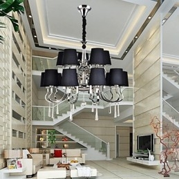 Lustre en métal chromé moderne, contemporain, traditionnel, classique, rustique, style lodge, vintage, style country island