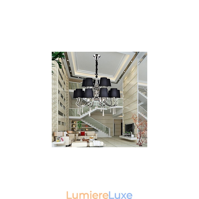 Lustre en métal chromé moderne, contemporain, traditionnel, classique, rustique, style lodge, vintage, style country island