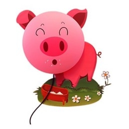 Papier peint Lampes murales Fleur Visage DIY Ambiance amusante Veilleuse Enfants Lampe de chevet Décoration Cochon rose