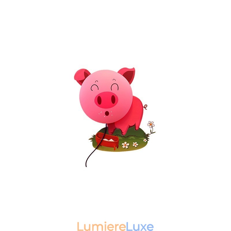 Papier peint Lampes murales Fleur Visage DIY Ambiance amusante Veilleuse Enfants Lampe de chevet Décoration Cochon rose