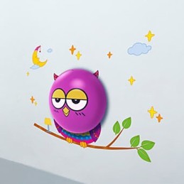 Applique murale hibou à commande lumineuse, ampoule, lampe murale contemporaine créative en papier peint 3D