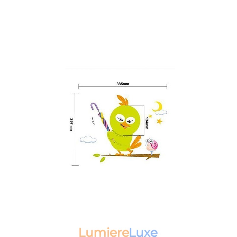 Applique murale oiseau à commande lumineuse, ampoule, lampe murale contemporaine créative en papier peint 3D