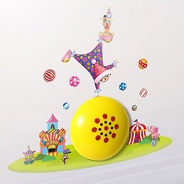 Lampe murale en plastique résistant aux hautes températures et amovible à 10 °C, motif clown, papier peint 3D créatif