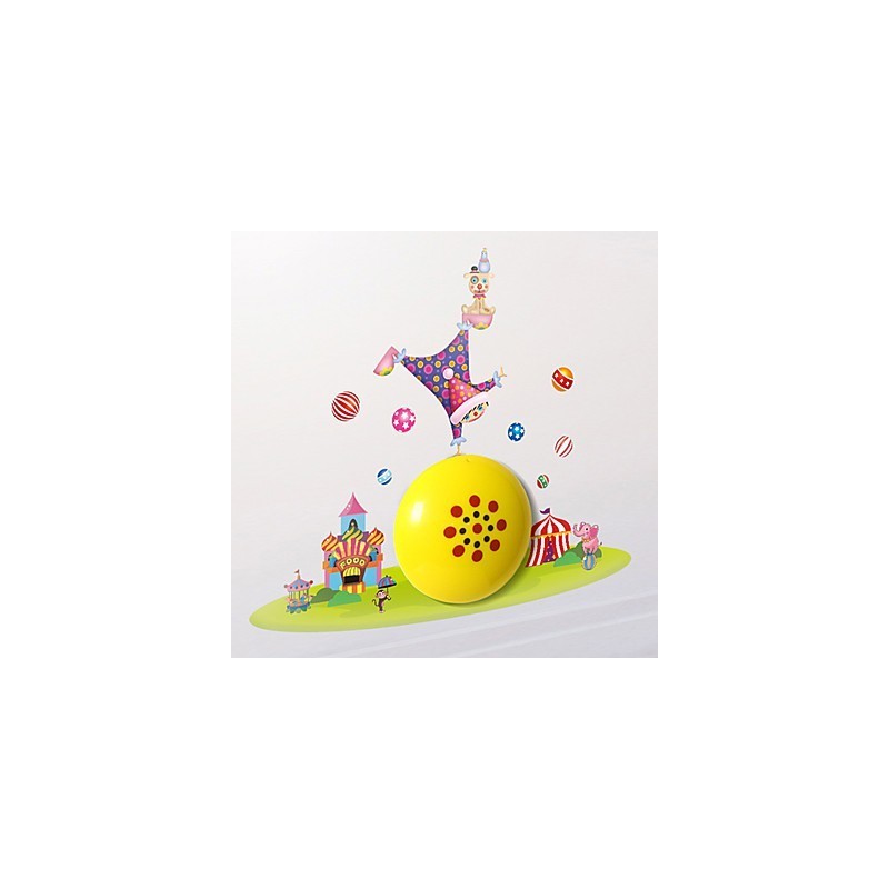 Lampe murale en plastique résistant aux hautes températures et amovible à 10 °C, motif clown, papier peint 3D créatif
