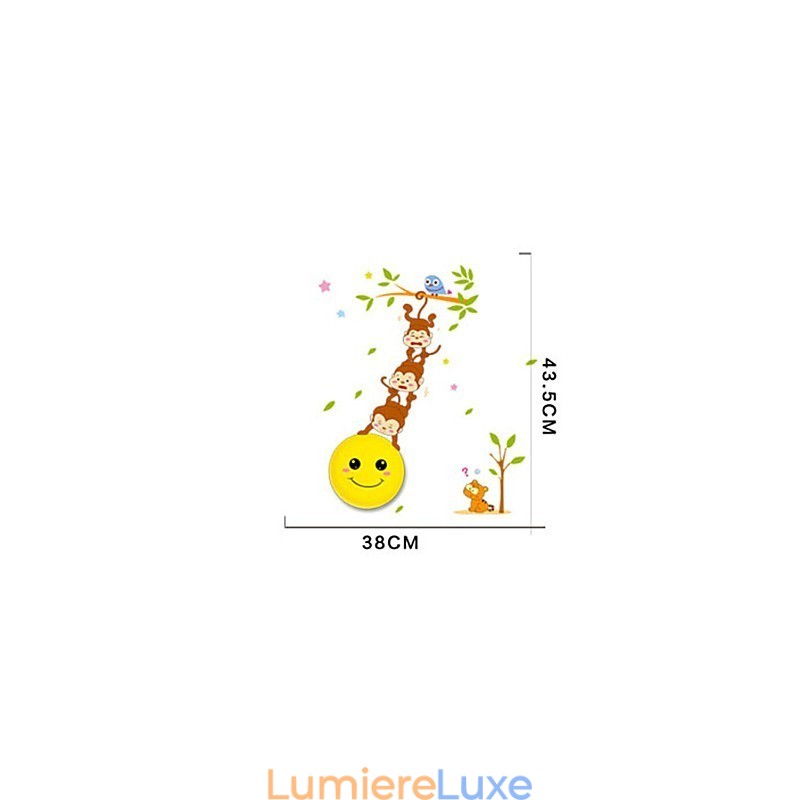 Autocollants muraux Singes activés par la lumière, lampe murale décorative à induction intelligente