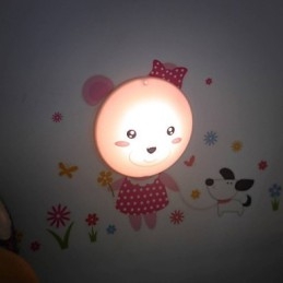 Autocollants muraux ours lumière activée induction électrique intelligente smetope ornement lampe murale