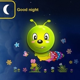 Lampe murale Caterpillar en plastique résistant aux hautes températures et amovible à 10 °C, papier peint 3D créatif